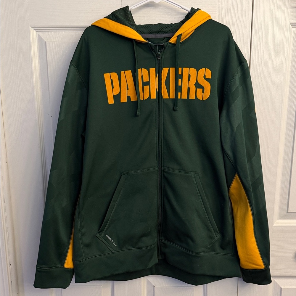 Nike Packers Team Apparel Green Hoodie with Yellow Accents